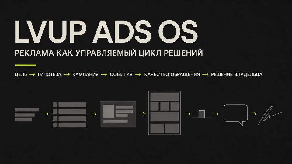 LVUP Ads OS — реклама как управляемая операционная система, слайд 1 из 8