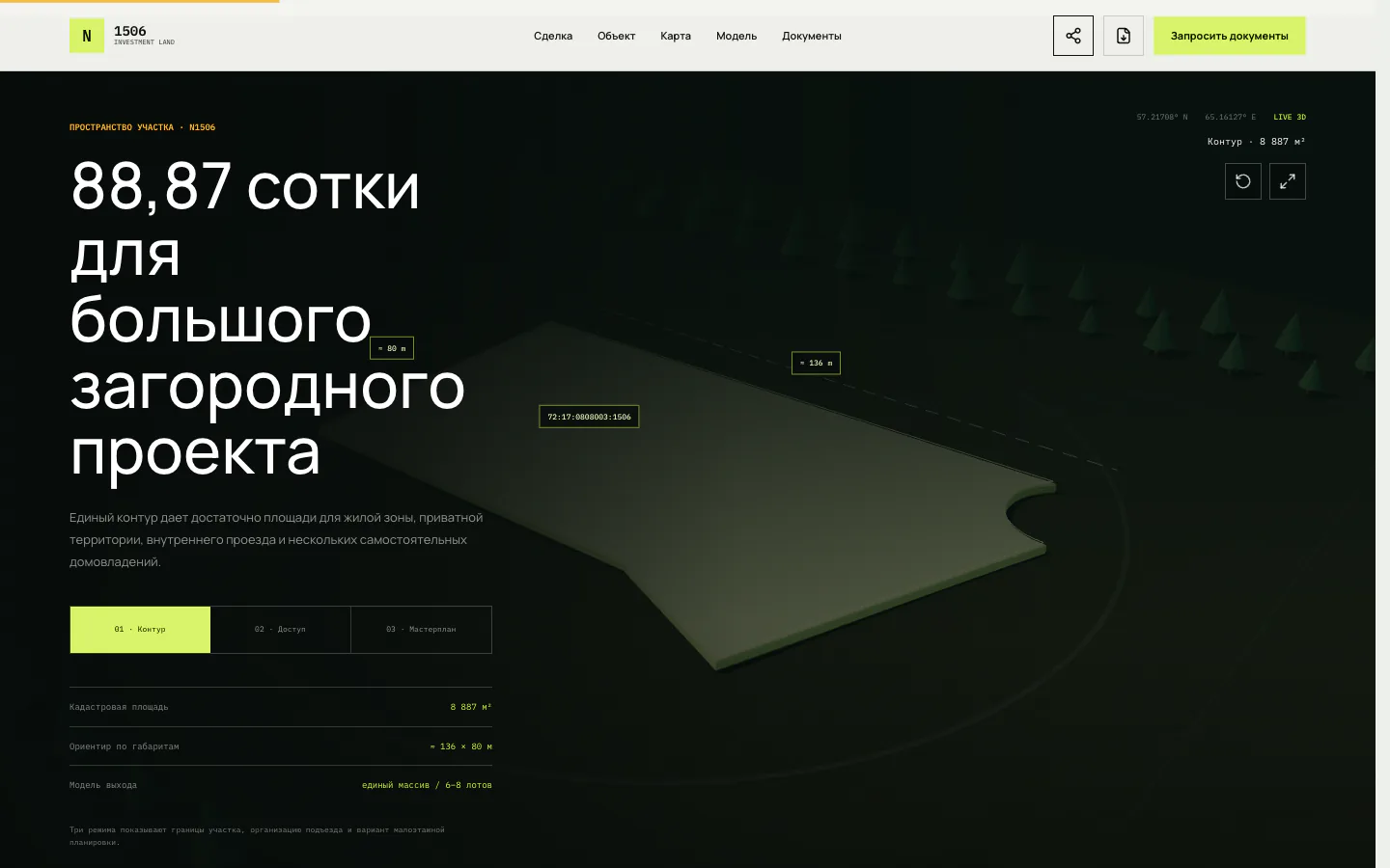 88 соток — инвестиционный web-меморандум: трёхмерная модель участка
