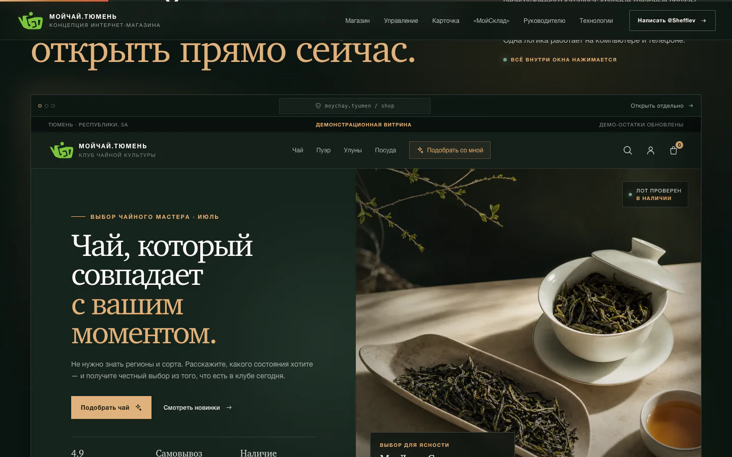 Мойчай.Тюмень × ИИ — продуктовая концепция: живая демонстрационная витрина